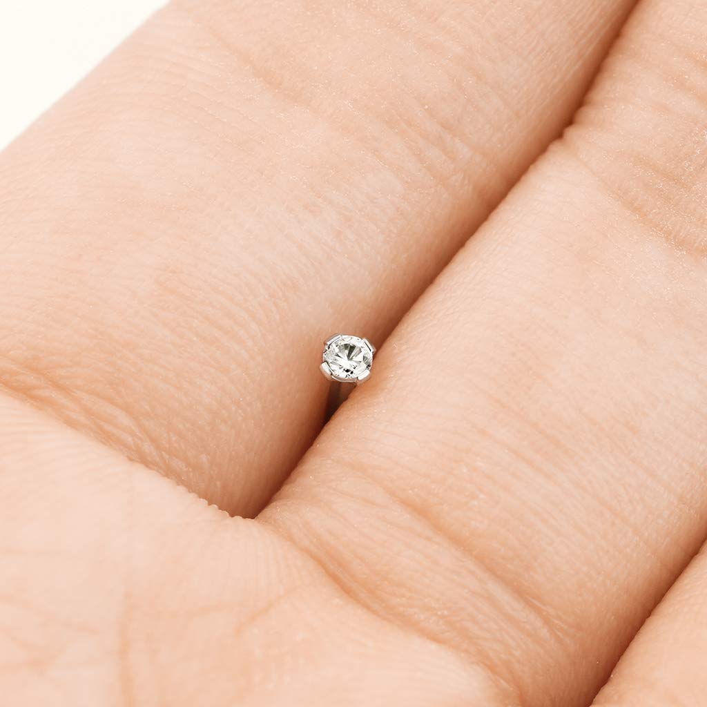 1mm Titanium Nose Screw with a CZ Gem - Image 6