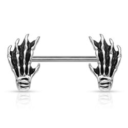 Nipple Bar with Skeleton Hands