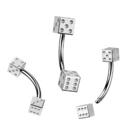 Curved Barbell with a Dice Head