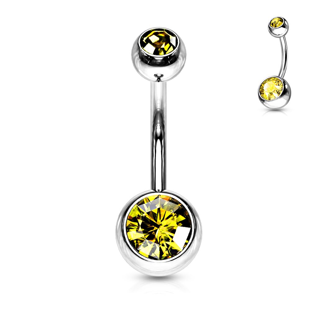 11mm Belly Bar with CZ Balls - Image 5