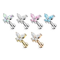 Labret with CZ Butterfly