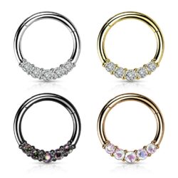 Hinged Ring with 5 Forward Facing CZ Gems