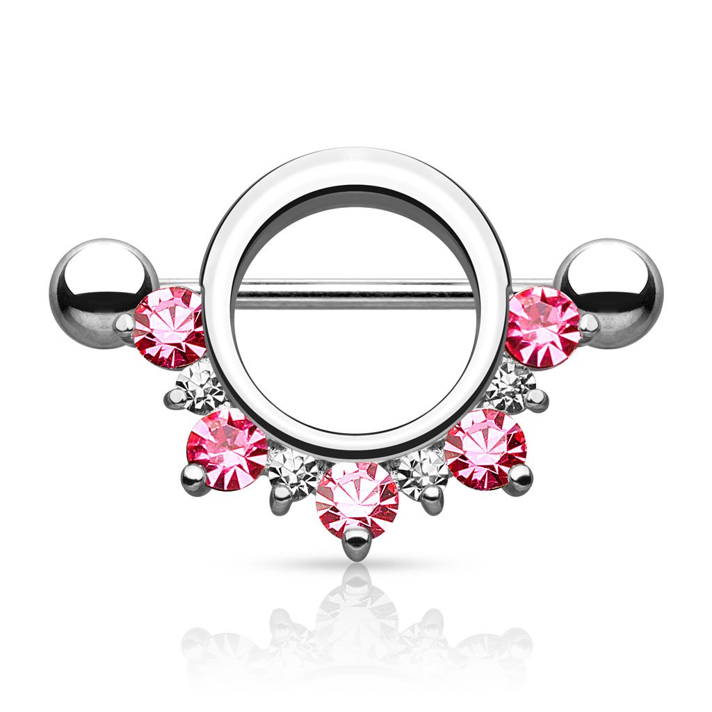 Nipple Shield with Half a Circle of CZ Gems - Image 3