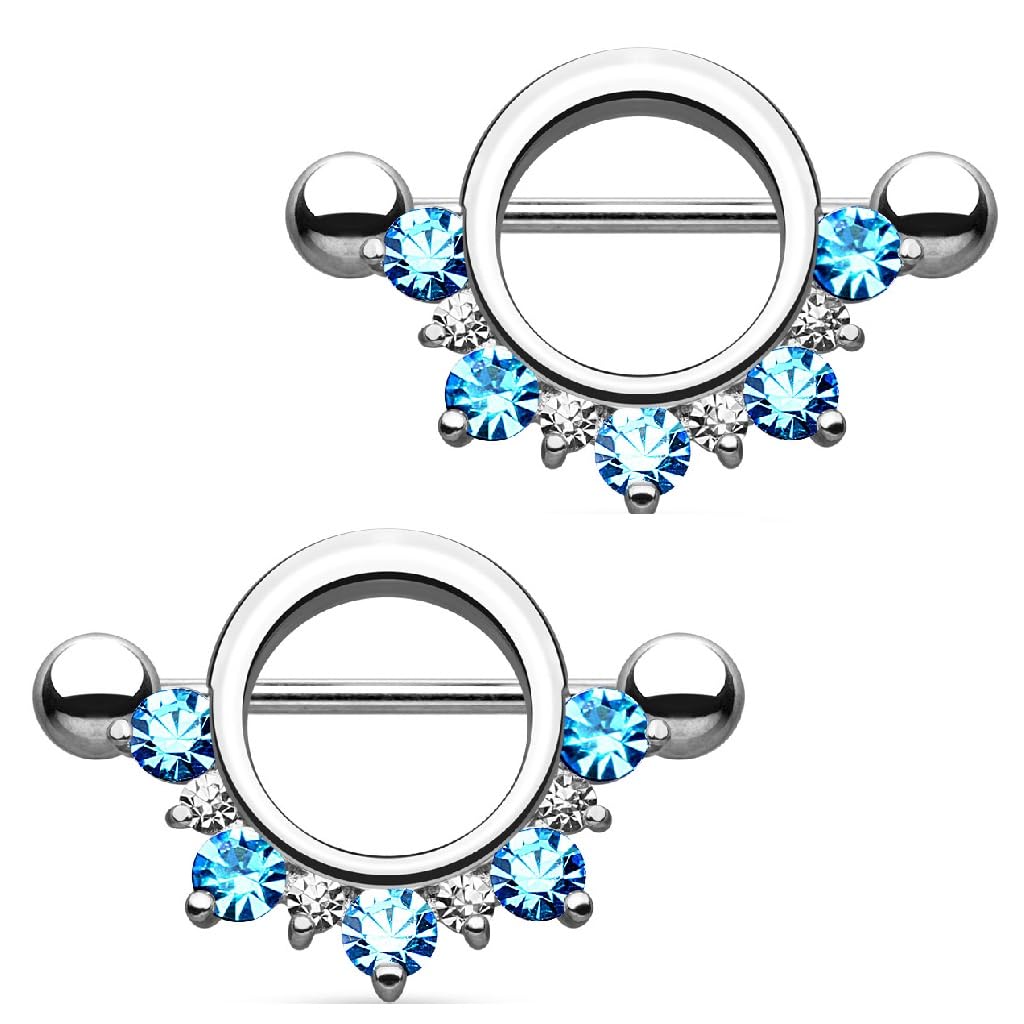 Nipple Shield with Half a Circle of CZ Gems - Image 5