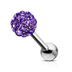 Cartilage Barbell with a Crystal Ball