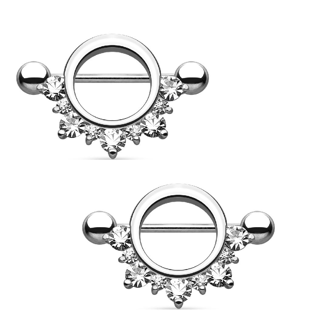 Nipple Shield with Half a Circle of CZ Gems - Image 7