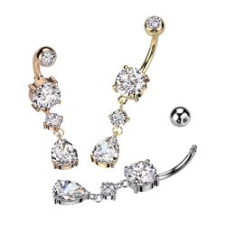 Tear Drop Dangle Belly Bar