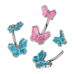 Belly Bar with 2 Butterflies