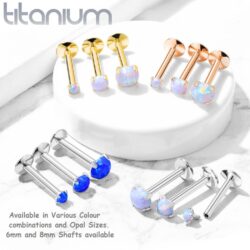 Titanium Labret with Synthetic Opal Ball
