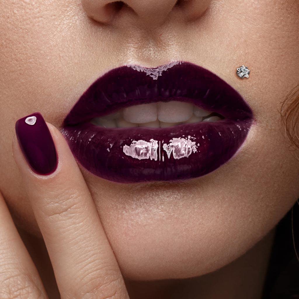Titanium Labret with Clear CZ Star - Image 4