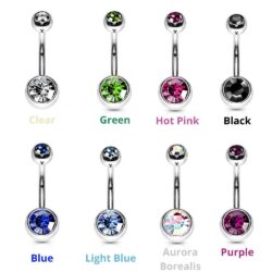 Belly Bar with CZ Gem Balls
