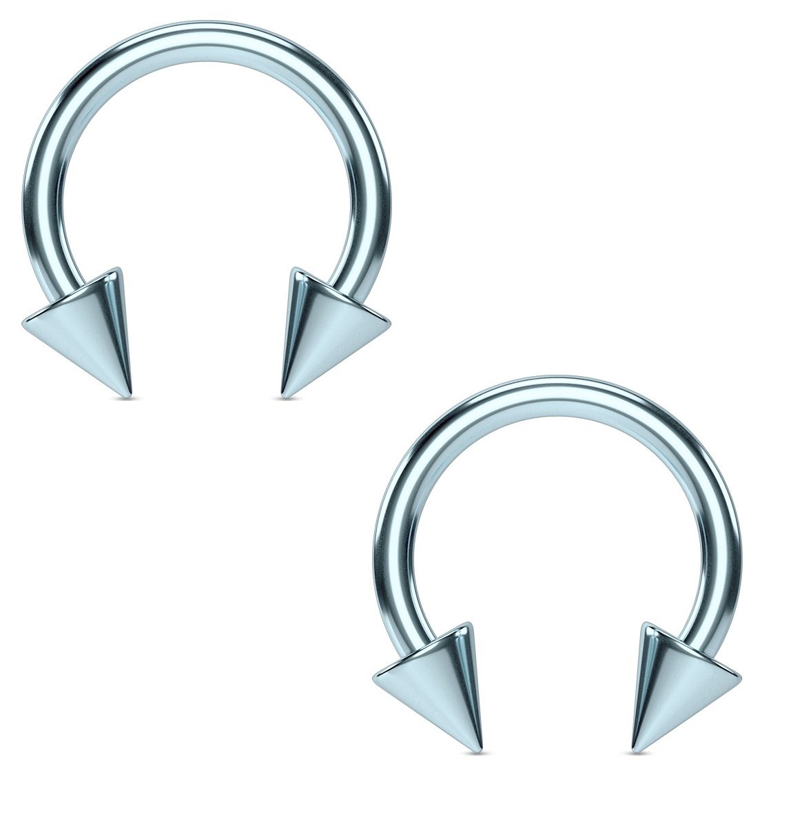 Titanium Horseshoe Barbell with Spikes - Sold as a Pack of 2 Horseshoes - Image 6