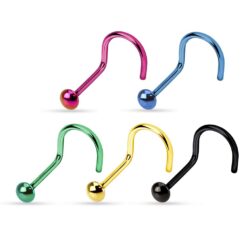 Titanium Nose Screw with 3mm Clear Gem