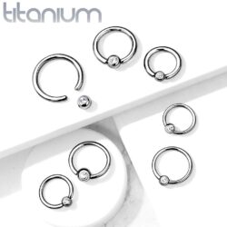 Titanium BCR with Clear CZ Ball