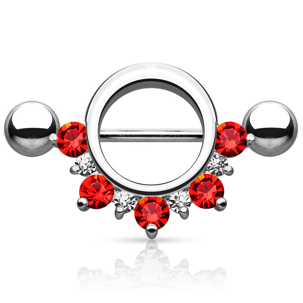 Nipple Shield with Half a Circle of CZ Gems