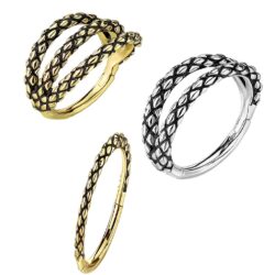 Hinged Ring with Lizard Skin Pattern
