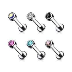 Titanium Labret with a CZ Gem