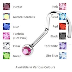 Titanium Nose Screw with a 2mm CZ Gem
