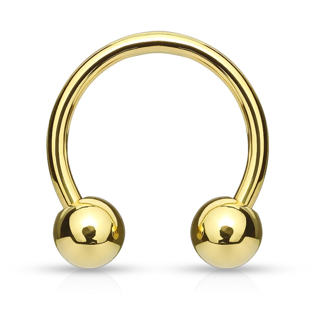 1mm Gold Horseshoe Barbell