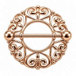 Rose Gold Nipple Shield with Hearts Pattern