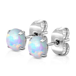 White Opal Earrings