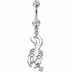 Belly Bar with Scorpion Dangle