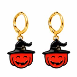 Pumpkin Witch Dangle Earrings