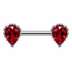 Red Tear Drop Nipple Bar