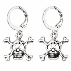 Skull and Crossbones Dangle Earrings