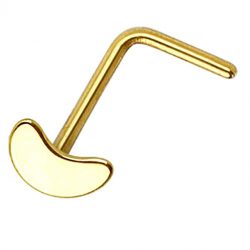 PiercedOff 316L Surgical Steel Crescent Top L Bend Nose Ring