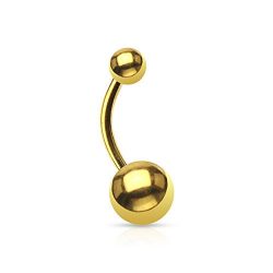 Gold IP Basic Belly Bar