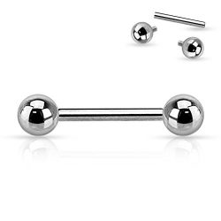 PiercedOff Titanium Barbell Internally Threaded 16G (1.2mm x 6mm)