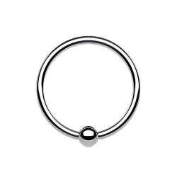 PiercedOff Titanium Fixed Ball Bendable Cut Ring - Thickness 20GA (0.8mm) / Diameter 10mm / Ball Size 2mm