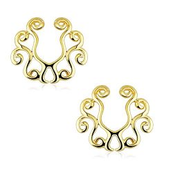Non-Piercing (Clip On) Nipple Shields with Tribal Flora Design - Sold as a Pack of 2 Nipple Shields