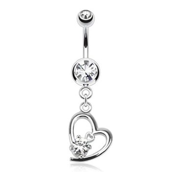 Heart Dangle Belly Bar - Image 3